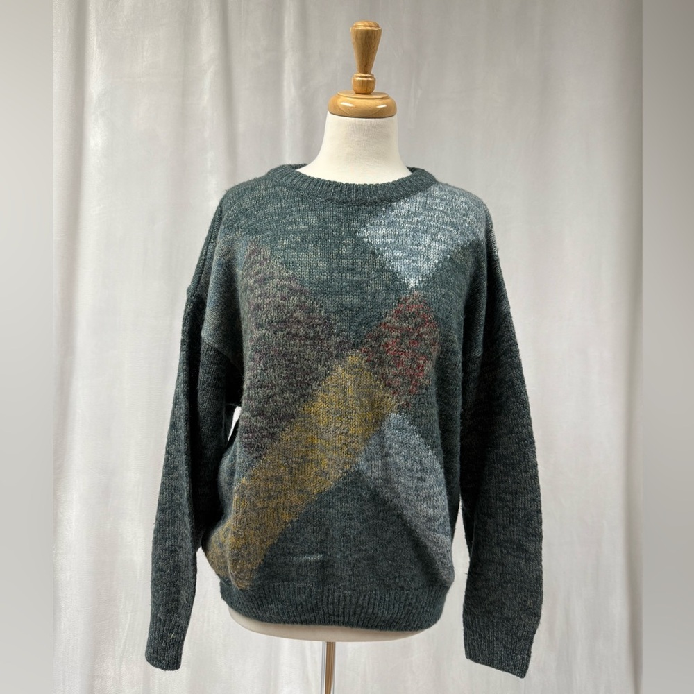 Sergio Vintage Men's Multicolor Geometric Sweater